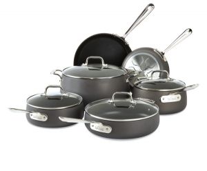 10-Piece Nonstick Grey Cookware Set / Hard Anodized - Packaging Damage